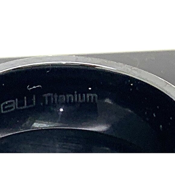 Men's Wedding Band Diamond 0.05ctw Titanium 7.5mm Wide Size 10 - Picture 10 of 14